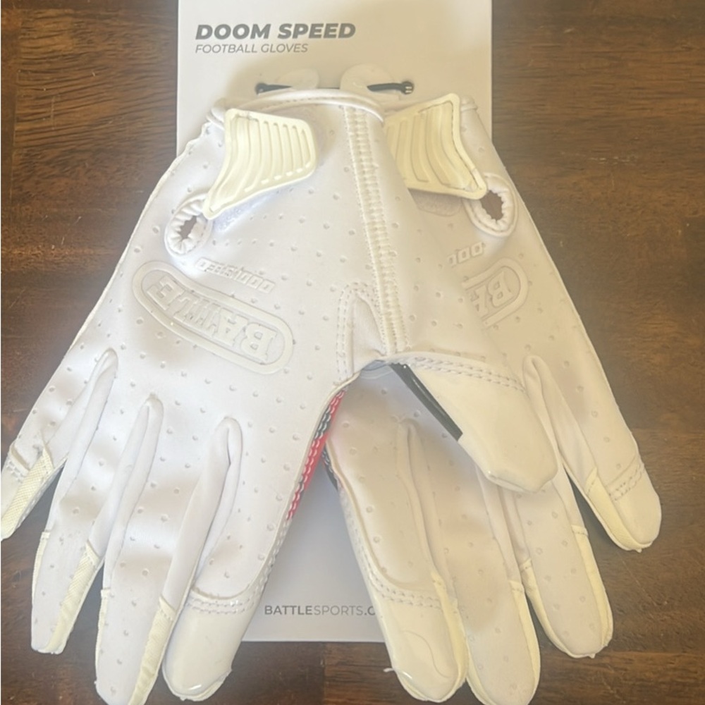 Battle Sports White Doom Speed Football Gloves